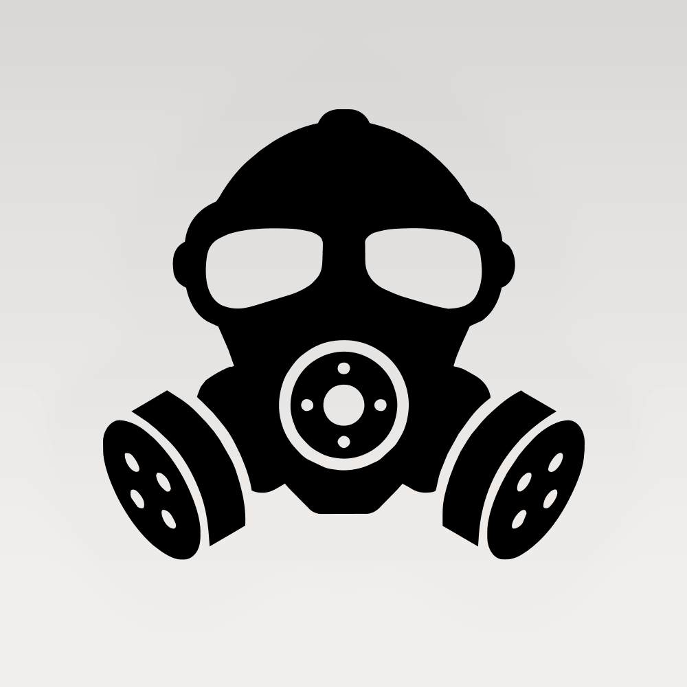 Hazard Gas Mask - Vinyl Cut Sticker